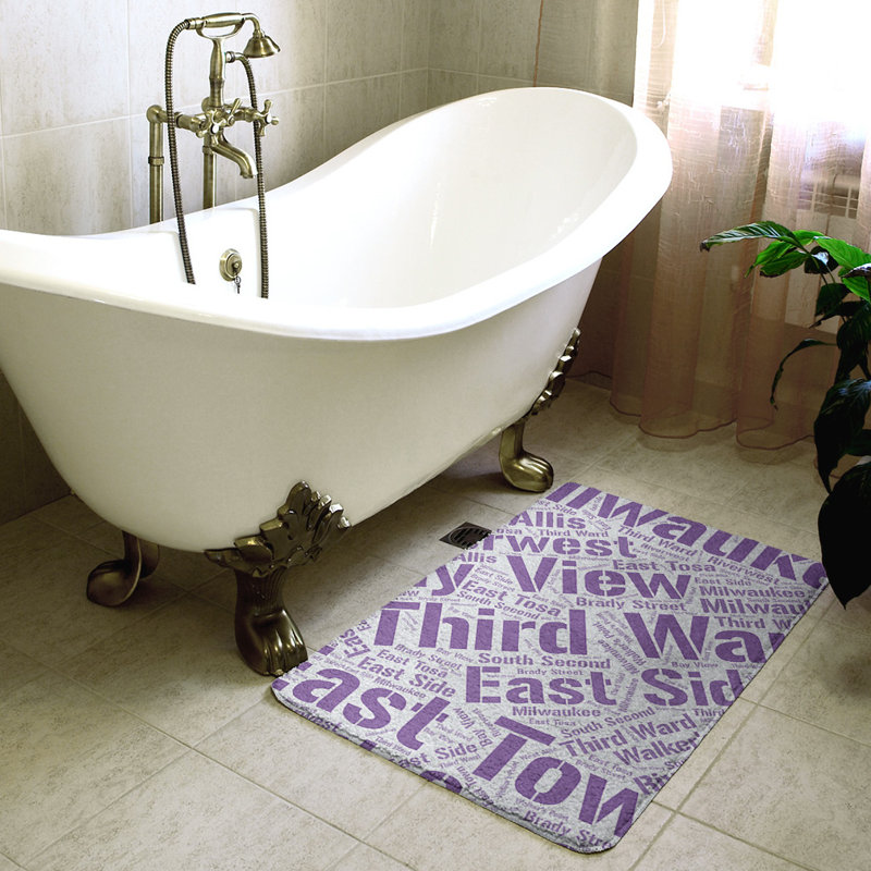 Milwaukee Memory Foam Non-Slip Bath Rug, Medium, Purple