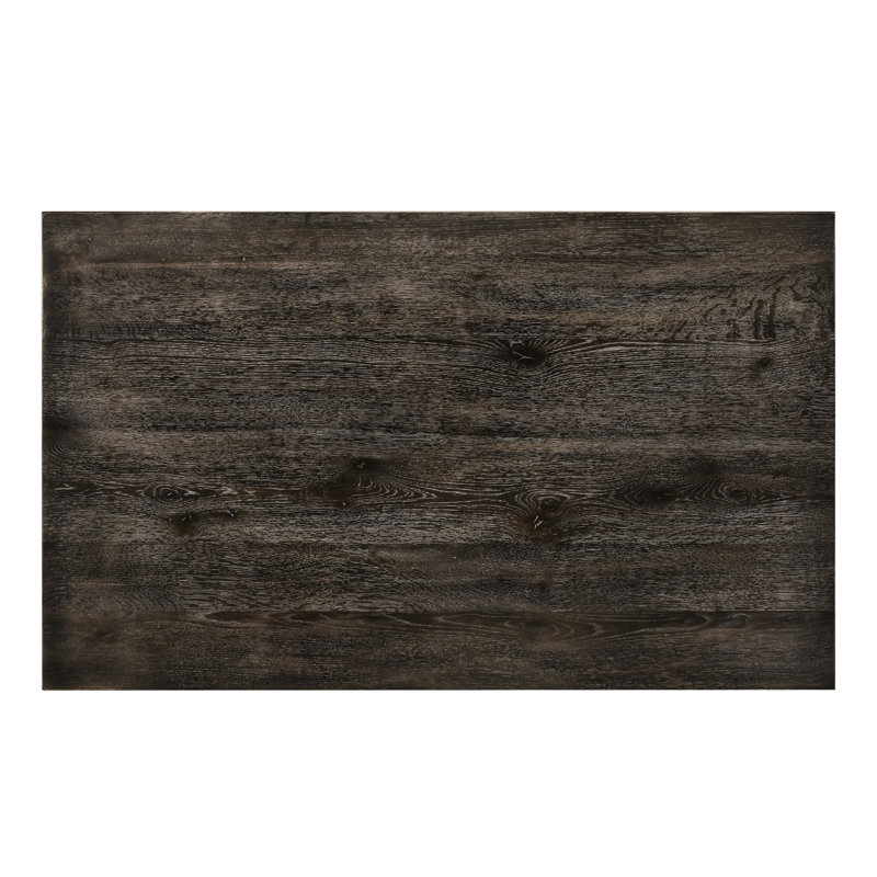 Table moderne gris avec texture riche - Ajoute un attrait visuel. Le bois synthétique de la salle à manger allie style et fonctionnalité