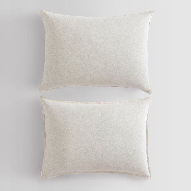 Ensemble de housse de couette en mélange de coton, Housse de couette très grand et 2 très grandes t, Ivoire/Gris