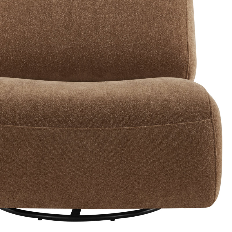 Nita 33'' Swivel Upholstered Accent Chair, Elite Camel Linen
