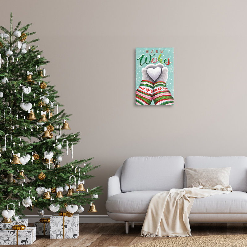 «Warm Wishes with Heart», art mural sur toile par Elizabeth Tyndall, H 24 po x l 16 po