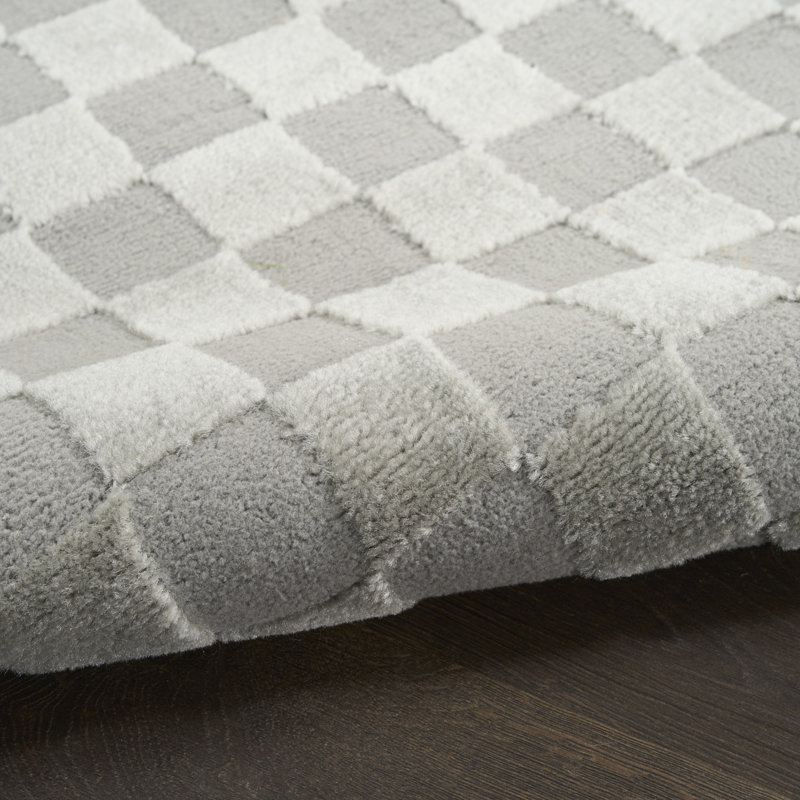 Ebern Designs Mirari Grey Modern Indoor Rug, Runner 2'2" x 7'6"
