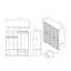 Armoire-penderie de 63 po de large avec 4 portes, 2 tiroirs et 2 tringles de suspension
