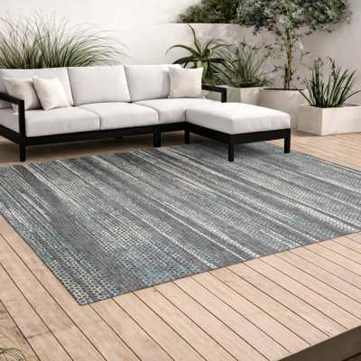 Tapis rayé Chantille ACN3115 lavable à la machine pour intérieur/extérieur