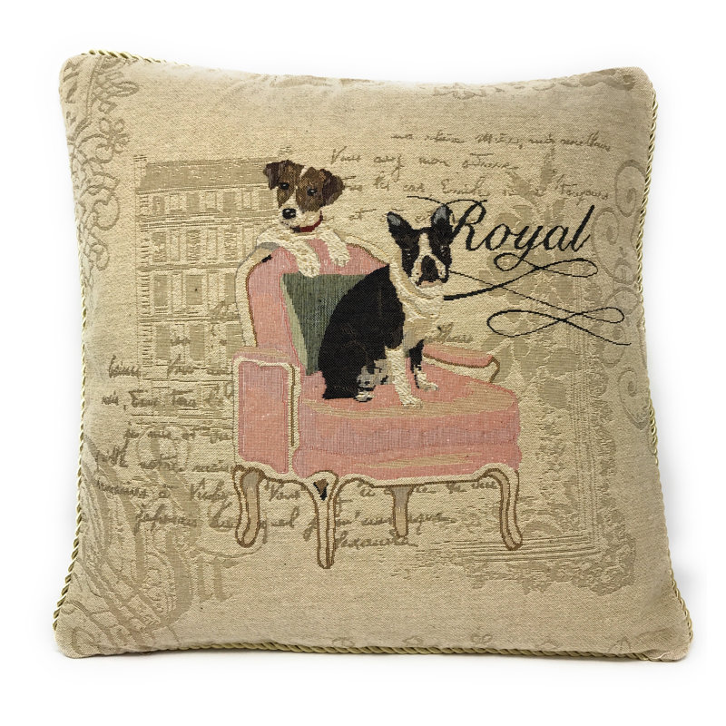 Royal Dog Woven Cushion Cover