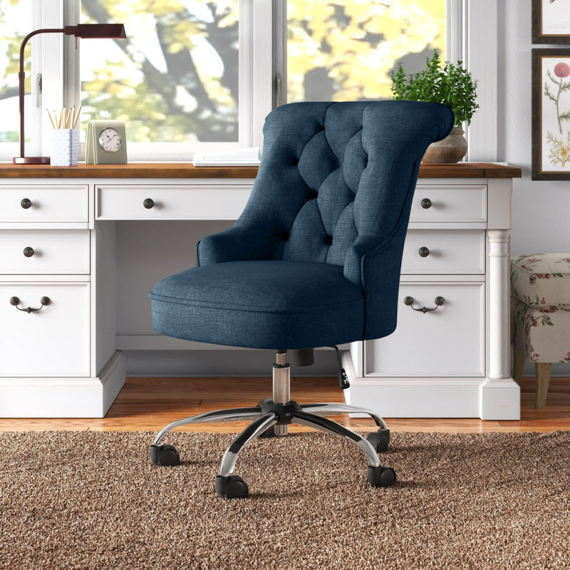 Loiselle Polyester Blend Task Chair, Navy Blue