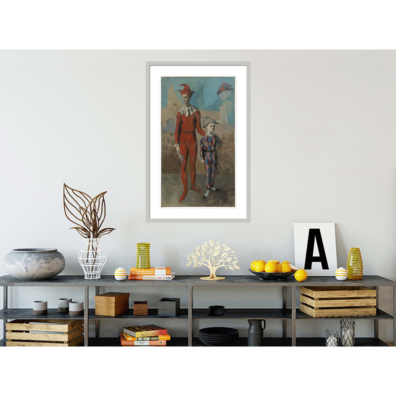 Acrobate et jeune arlequin (Acrobate et jeune Arlequin) par Pablo Picasso, impression giclée encadrée, H 41,5 po x l 26,86 po