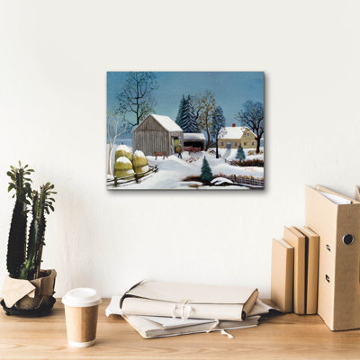 Epic Graffiti 'Winter In The Barnyard'  by C Munro Canvas Wall Art, 16" x 12"