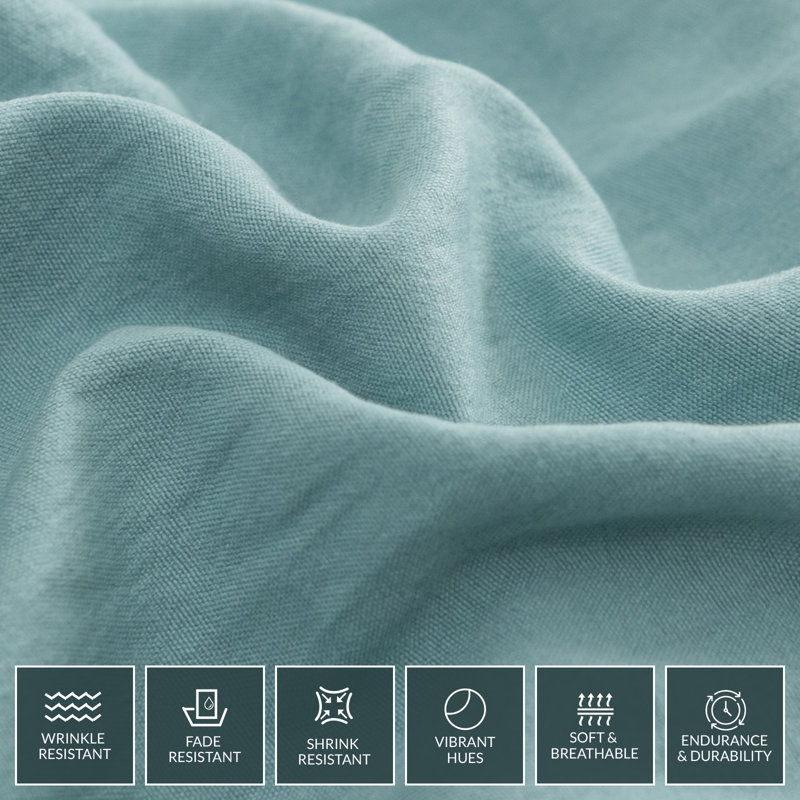 Microfiber Solid Colour Duvet Cover Set with Pillow Shams Included, Double Duvet Cover Set + 4 Additional Pieces