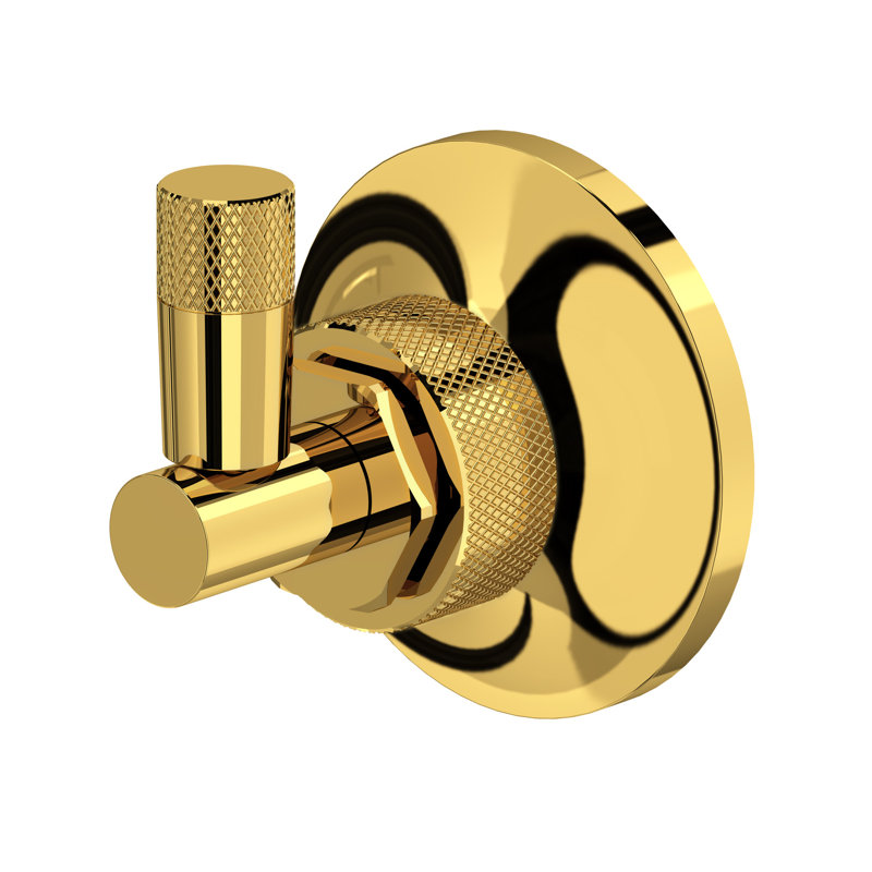 Graceline Robe Hook, Unlacquered Brass