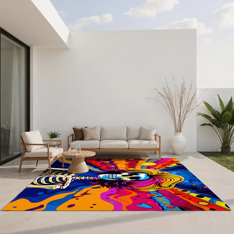 Flux Bloom Indoor And Outdoor Area Rug, Rectangle 4' x 6'