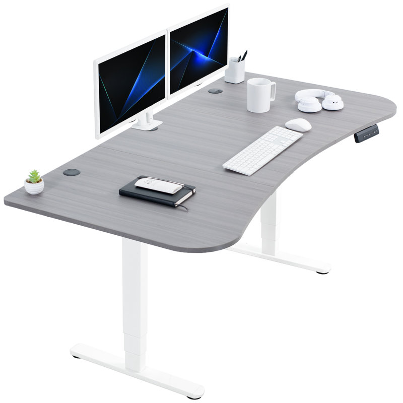 Bureau pour travailler debout à hauteur réglable, Gris foncé / Blanc