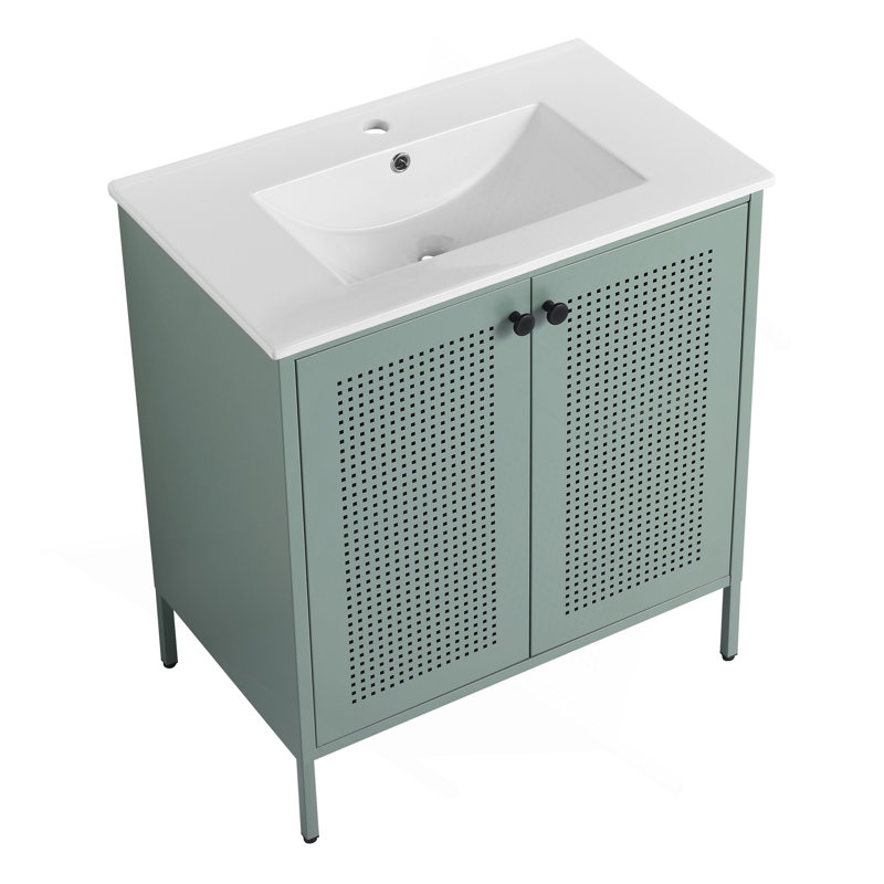 Meuble-lavabo autoportant de 30 po avec lavabo en céramique