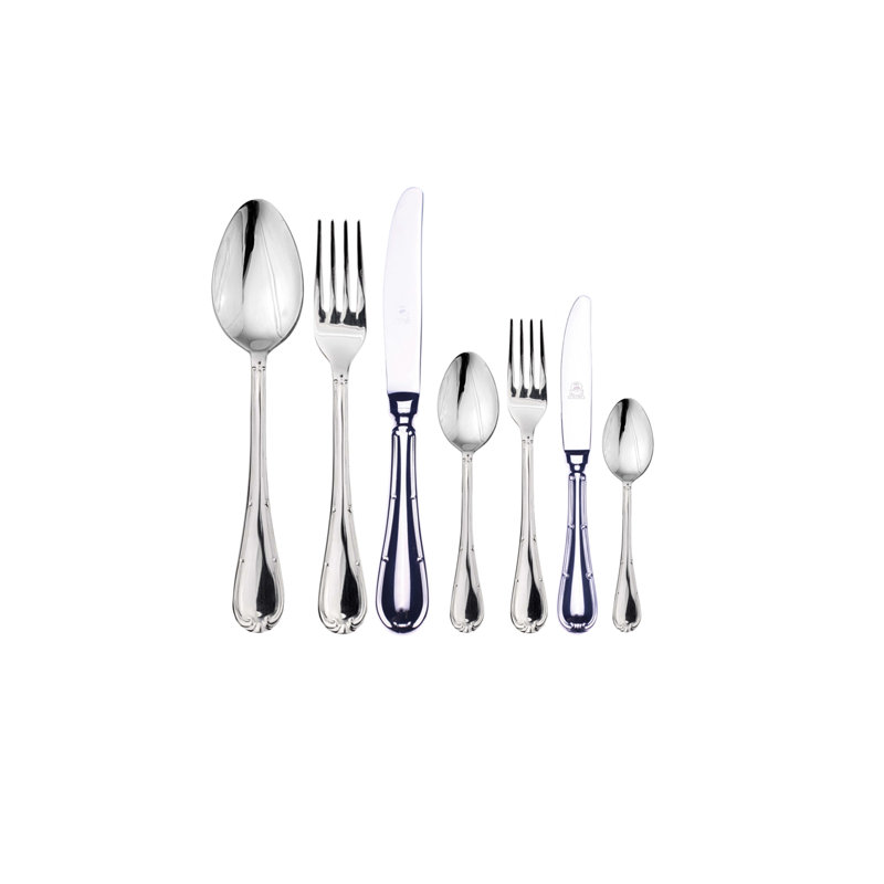 Ensemble de couverts Raffaello avec couteaux H / H - 42 pièces - Acier inoxydable