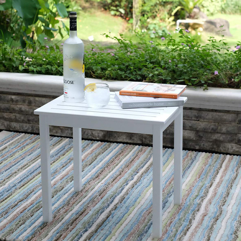Table d'appoint en bois Cineraria, Blanc