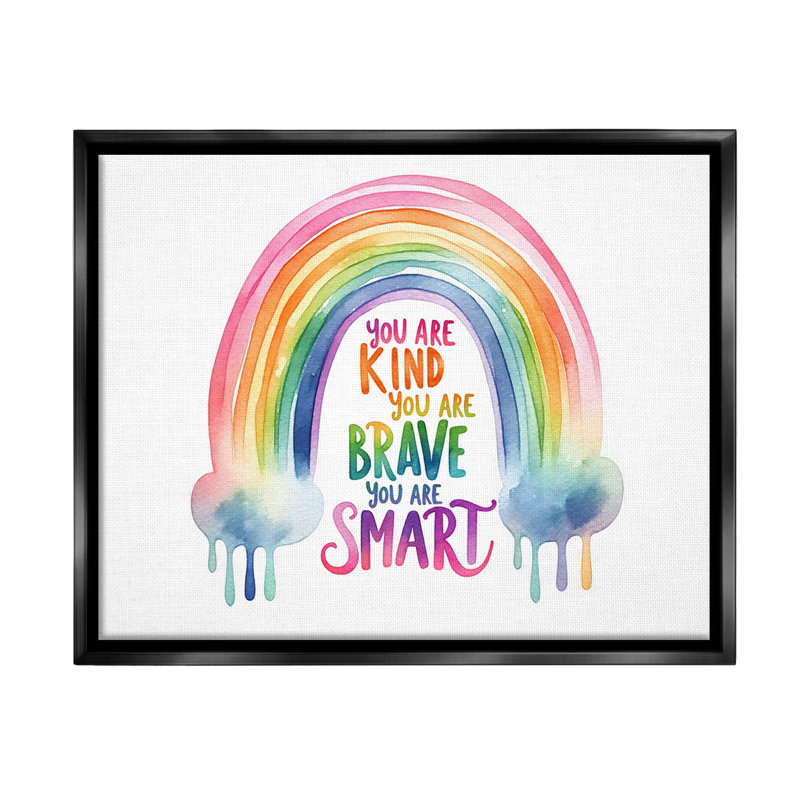 «Modern Inspirational Rainbow» par Amanda Greenwood sur, Cadre flottant noir de jais, H 25 po x l 31 po