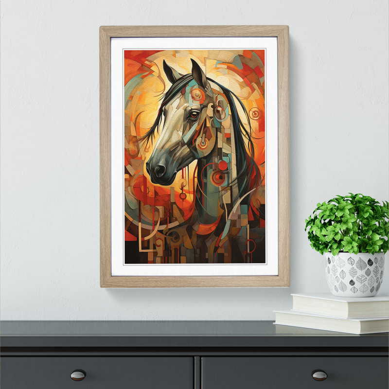 Horse Symbolism - Framed Print, Oak Framed, 34cm H x 25cm W x 2cm D