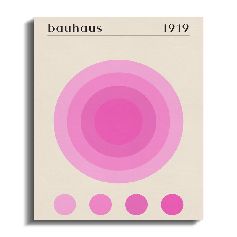 Bauhaus 1919 Canvas Wall Art, Modern Abstract Print, Circles, Gallery Wrapped, Ready to Hang, Archival Inks, Home Decor