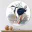 Art mural rétro en forme d'oiseau II-59007751