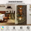 Armoire de rangement haute de style campagnard avec tablettes réglables, armoire polyvalente de 69 po avec éclairage à DEL, garde-manger 2 tiroirs et portes, brun