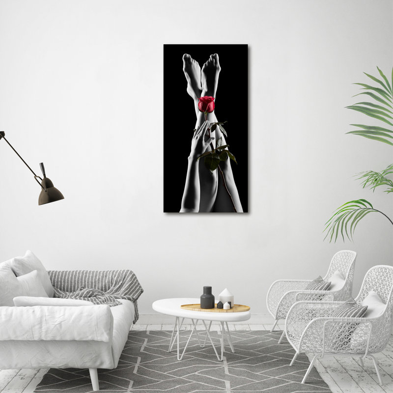 Rose And Feet - Wrapped Canvas Print