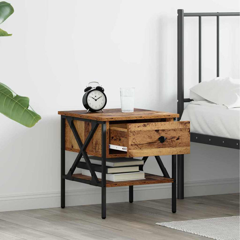 Bedside Cabinet With Drawer 2 Pcs 40 X 42 X 45 Cm, Old Wood