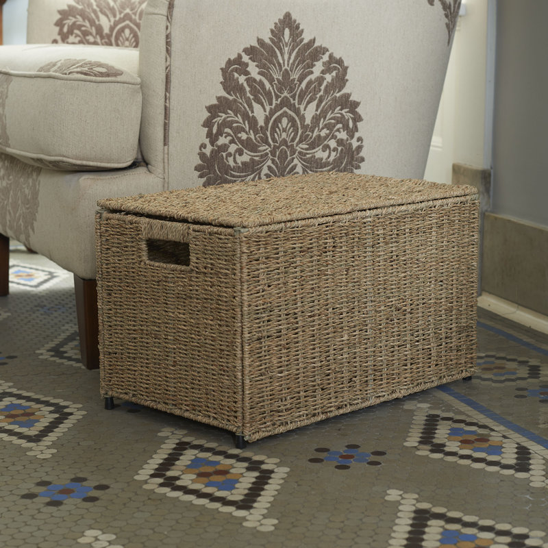 Small Natural Woven Seagrass Wicker Storage Chest
