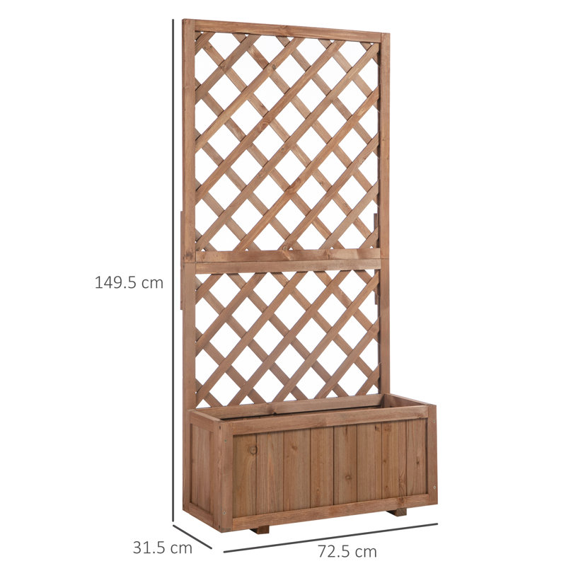 Brekin Wood Elevated Planter, Orange