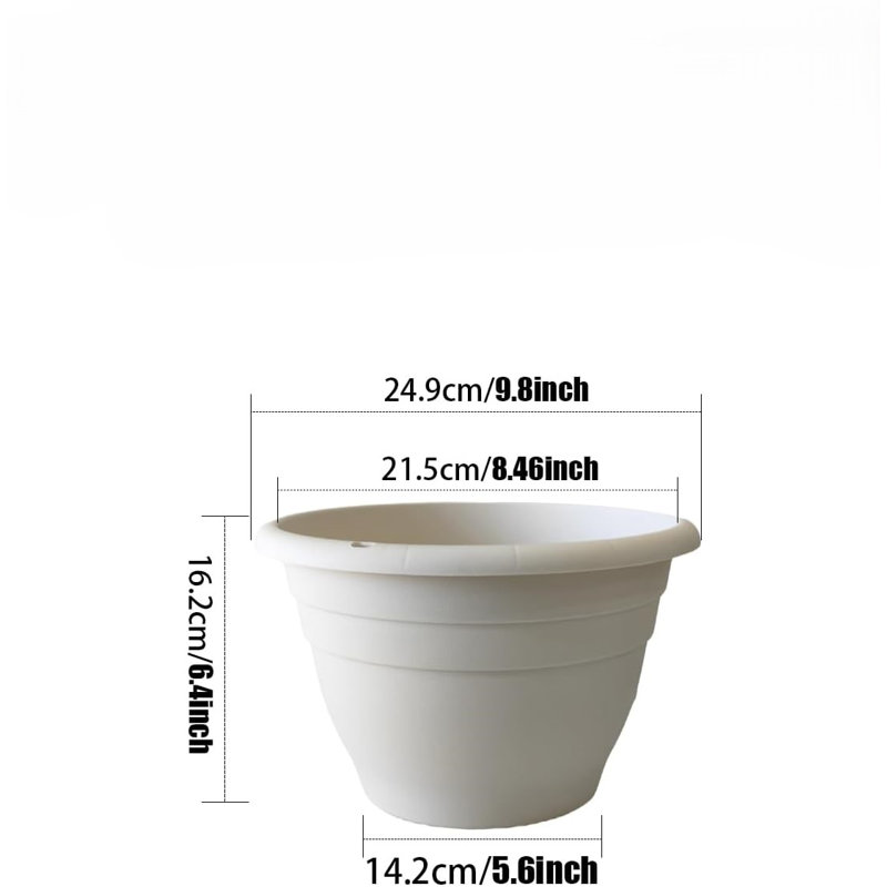 Plant Pots Set Of 5,10 Outside Diameter Flower Pots,8.5 Inner Diameter Plant Planters With Drainage Hole,Durable Garden Pots Perfect For Indoor And Outdoor Plant Planting,Decor,Gray