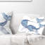 Grand Oreiller De Baleine Aquarelle Animal