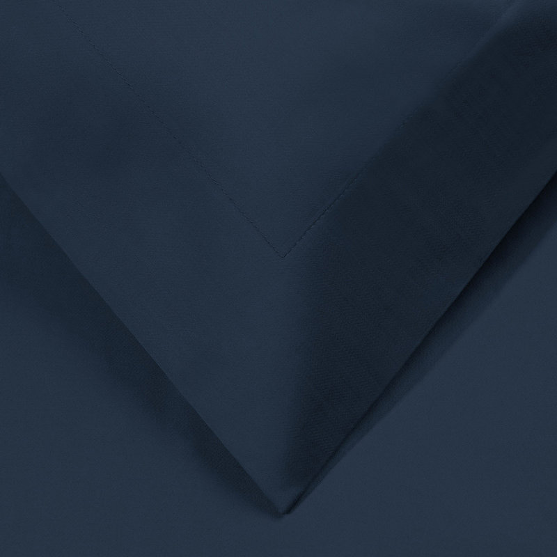 Ensemble de housse de couette lavable en mélange de coton bleu marine 1200 fils