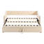 Lit de jour simple rembourré avec lit gigogne escamotable, lit d'invité beige pour enfants, petits espaces-782796364
