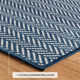 Herringbone Navy Machine Washable Rug