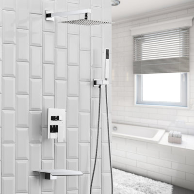 Robinet de douche à pression équilibrée à 3 fonctions avec valve brute