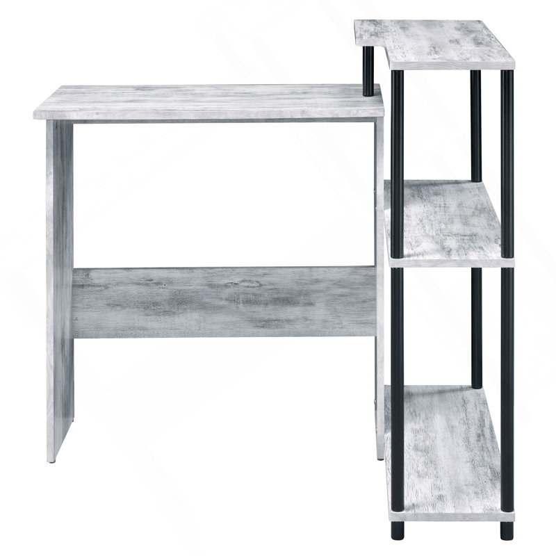 Bureau antique blanc et noir avec bibliothèque, Noir/gris