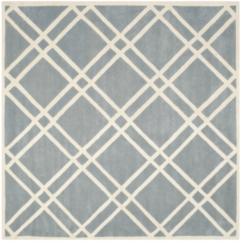 Teresita Hand Tufted Wool Geometric Rug, Square 7'