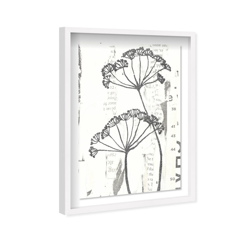 Botanical Shadow Shadowbox Floral & Botanical Print by Oliver Gal, Black Frame, 10 x 15, 16.5"H x 11.5"W, White Shadowbox