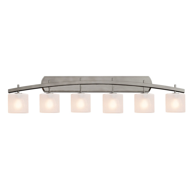 Casson 6 - Light Dimmable Vanity Light, Brushed Nickel, Frosted Crackle