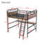 Lit mezzanine double en métal avec bureau, lit mezzanine en métal avec éclairage DEL et station de charge
