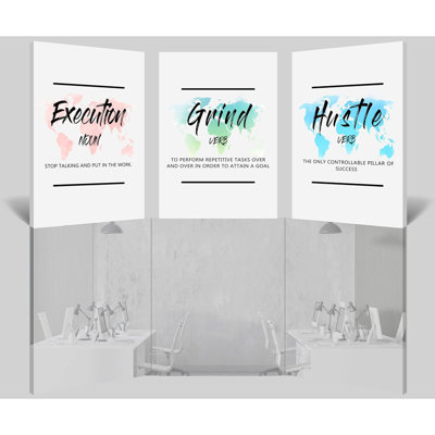 Art mural inspirant, photos de bureau pour décoration murale, citations de motivation, art mural pour hommes, Ex citation - Grind - Hustle