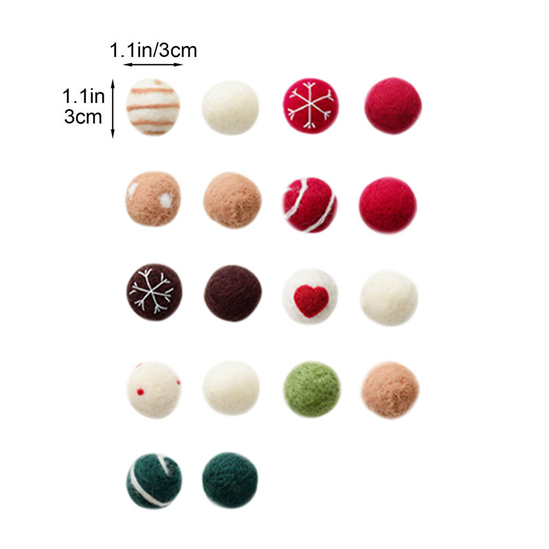 Boules de Noël en laine 24 pièces, A