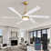 64" Ceiling Fan With LED Lights, Remote Control and Quiet Reversible DC Motor