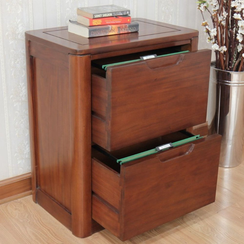 60cm Wide 2 -Drawer Solid Wood File Cabinet