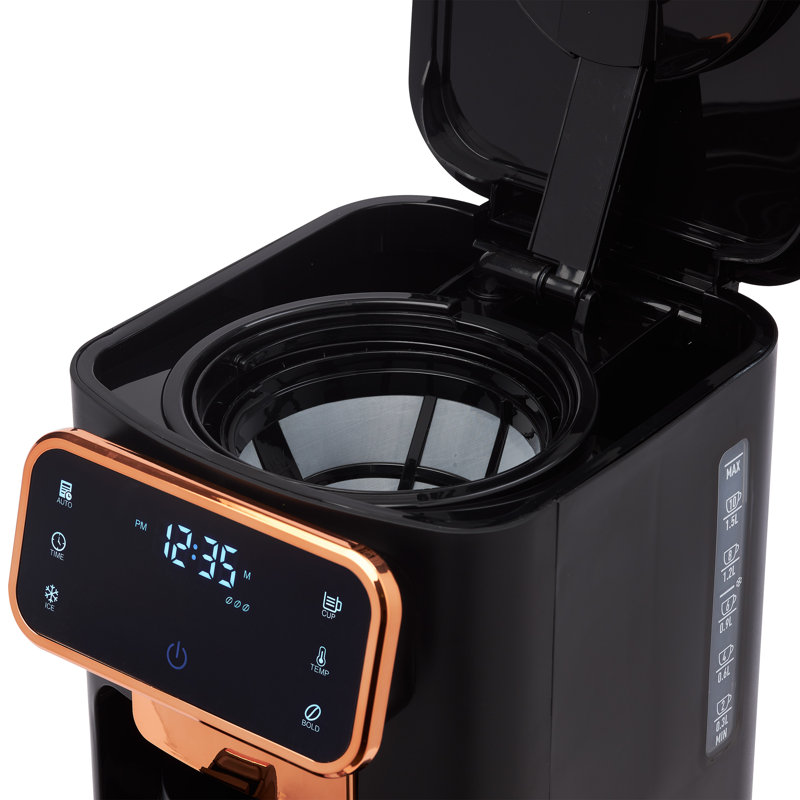 Cafetière numérique chaude et glacée HADEN, Noir / Cuivre