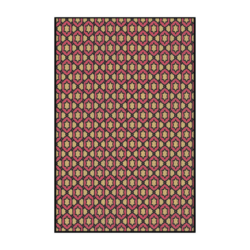 Tapis brun à motif géométrique, Rectangle de 3 pi x 5 pi