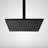BathSelect Massa Ceiling Mount Matte Black Square Shower System with Thermostatic Mixer and Square Handheld Shower