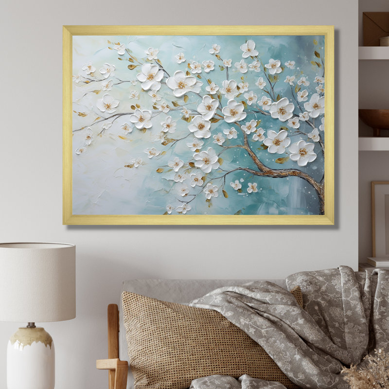 Dogwood Serenity Magical Tree II sur impression sur toile, Cadre doré simple, H 16 po x l 32 po x P 1 po