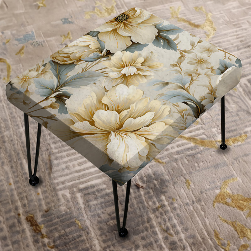 Neo Victorian Fusion Victorian Pattern IV - Floral Rectangle Ottoman