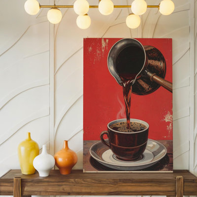 Traditional Turkish Coffee Canvasvintage Cezve And Ceramic Cup Art Canvas Wall Art Ready To Hang Gallery Wrapped Home Decor Modern Design