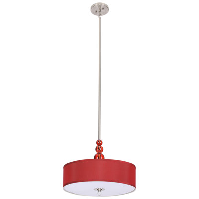 Lustre à abat-jours cylindrique à trois lumières